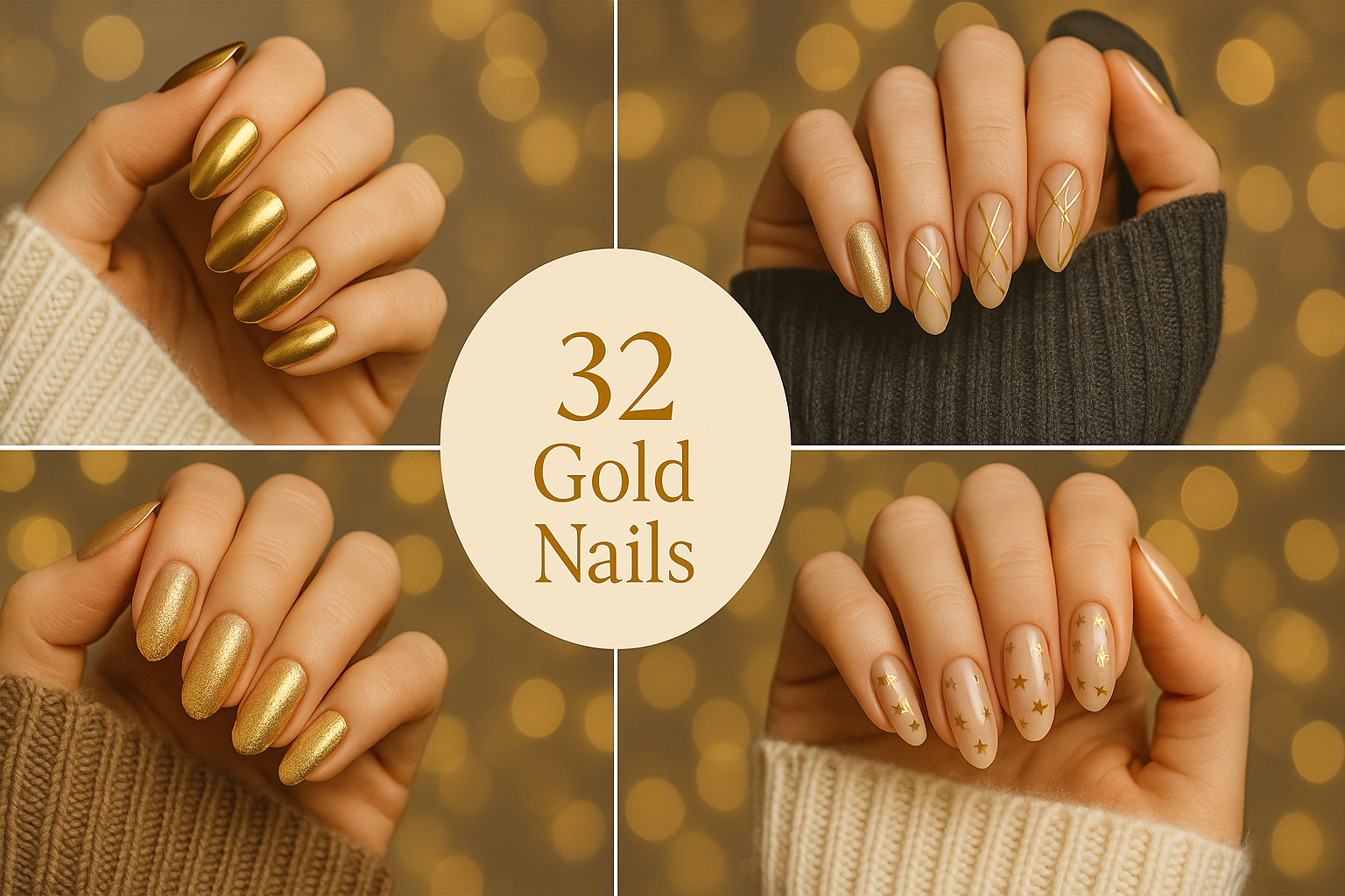 32 Gold Nails Idea for a Stylish and Shiny Look