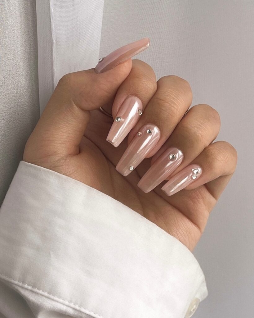 Bridal Chrome Nails