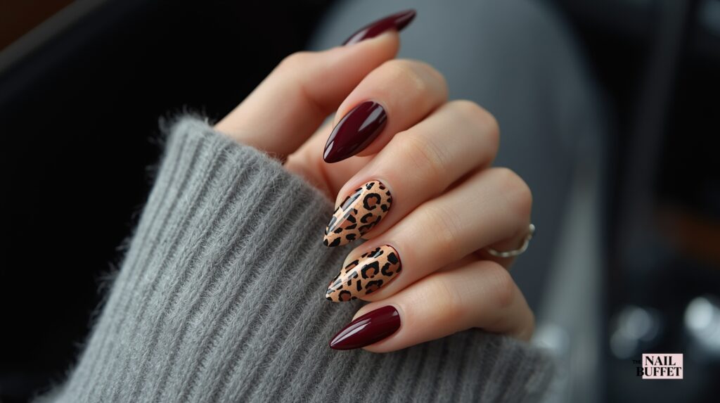 Burgundy Animal Print