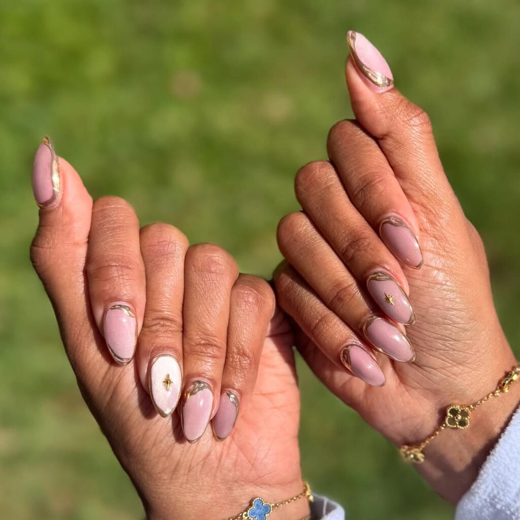 Cat Eye Bridal Nails