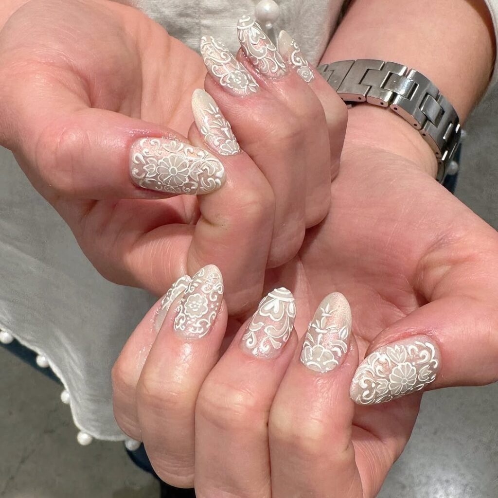 Lace Wedding Nails