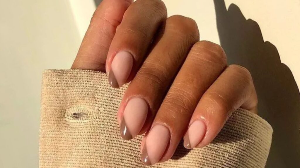 Milky Brown Diagonal Tips