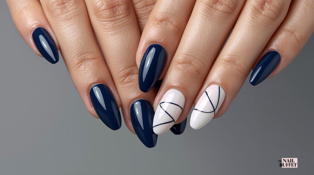 Navy & White