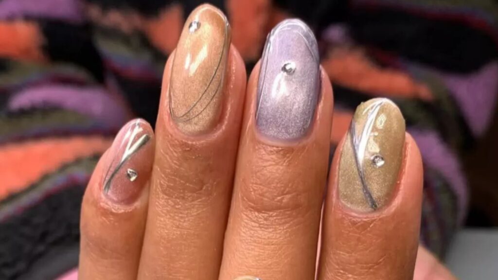 Pastel Metallic Nails