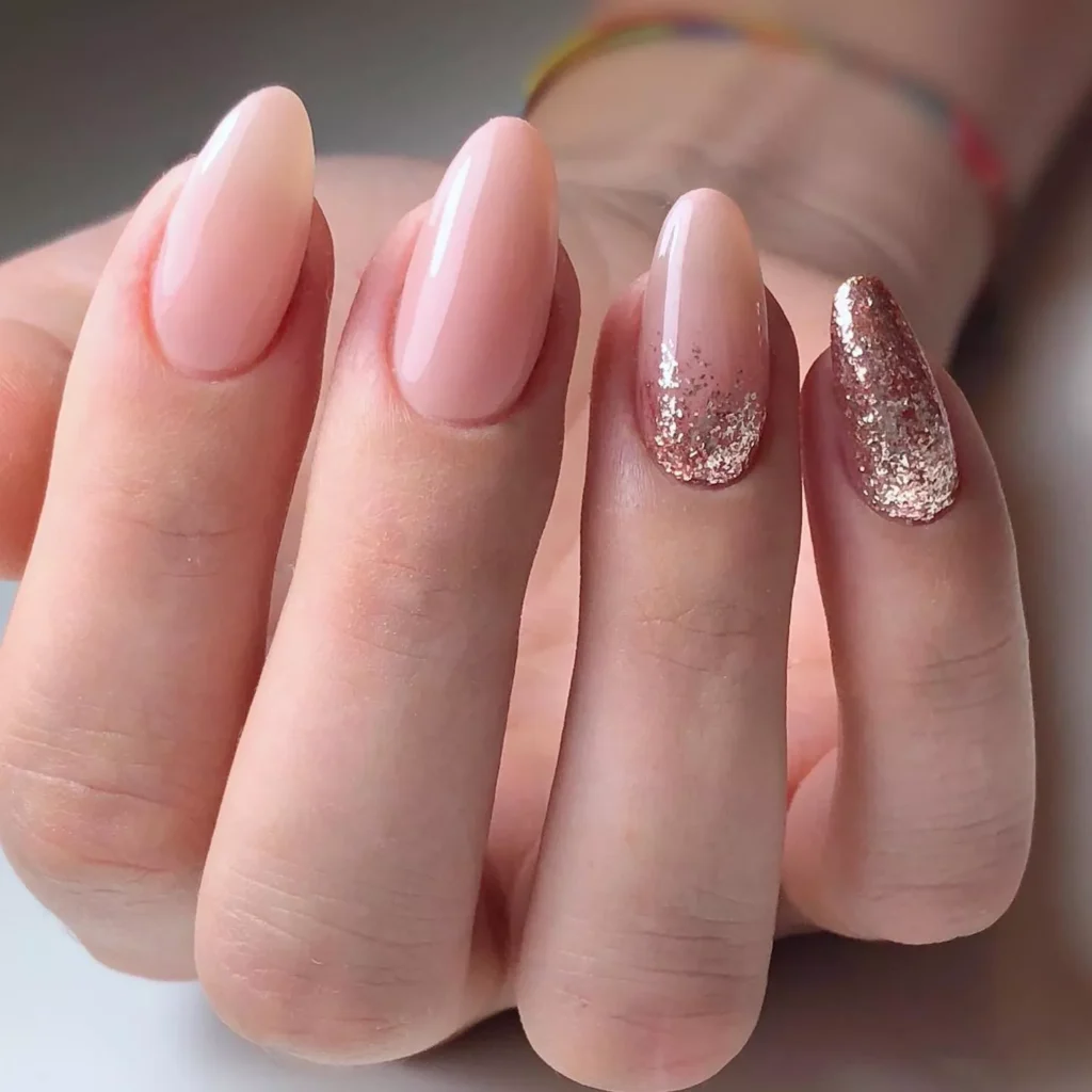 Rose Gold Accent Nails