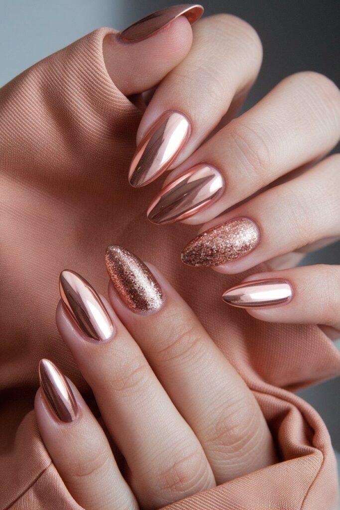 Rose Gold Foil Nails