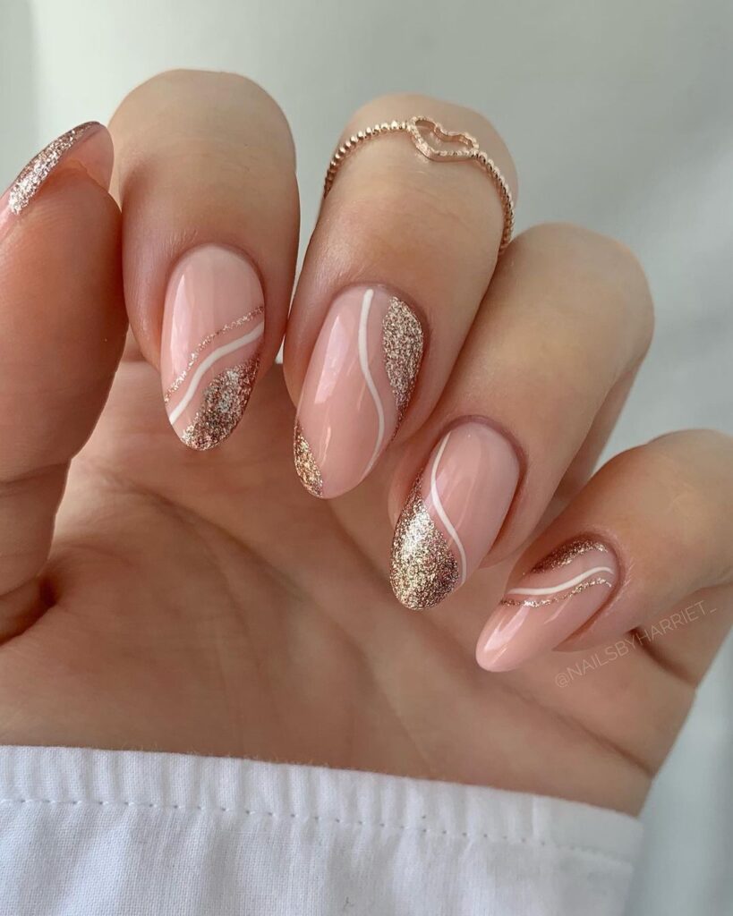 Rose Gold French Nails