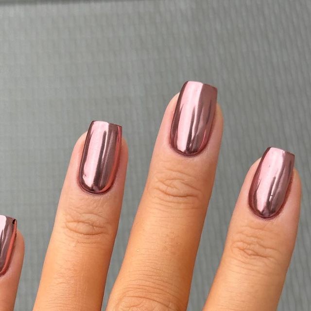 Rose Gold Shellac Nails