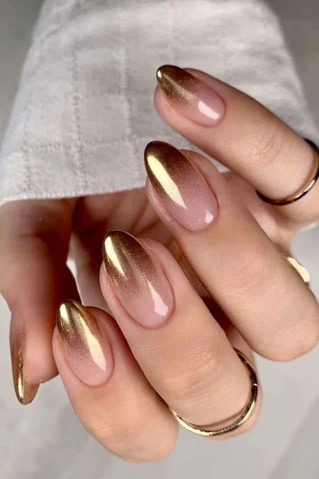 Rose Gold Stiletto Nails