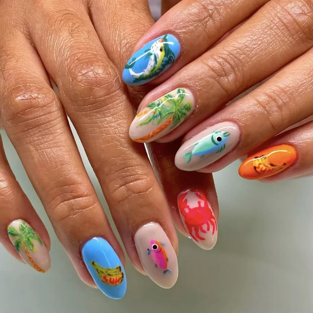 Seaside Inspired Nail Art