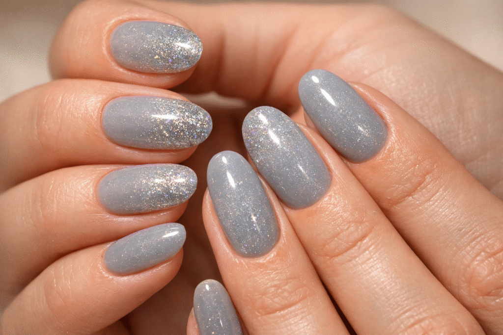 Gray and Silver Cat Eye Gel Designs