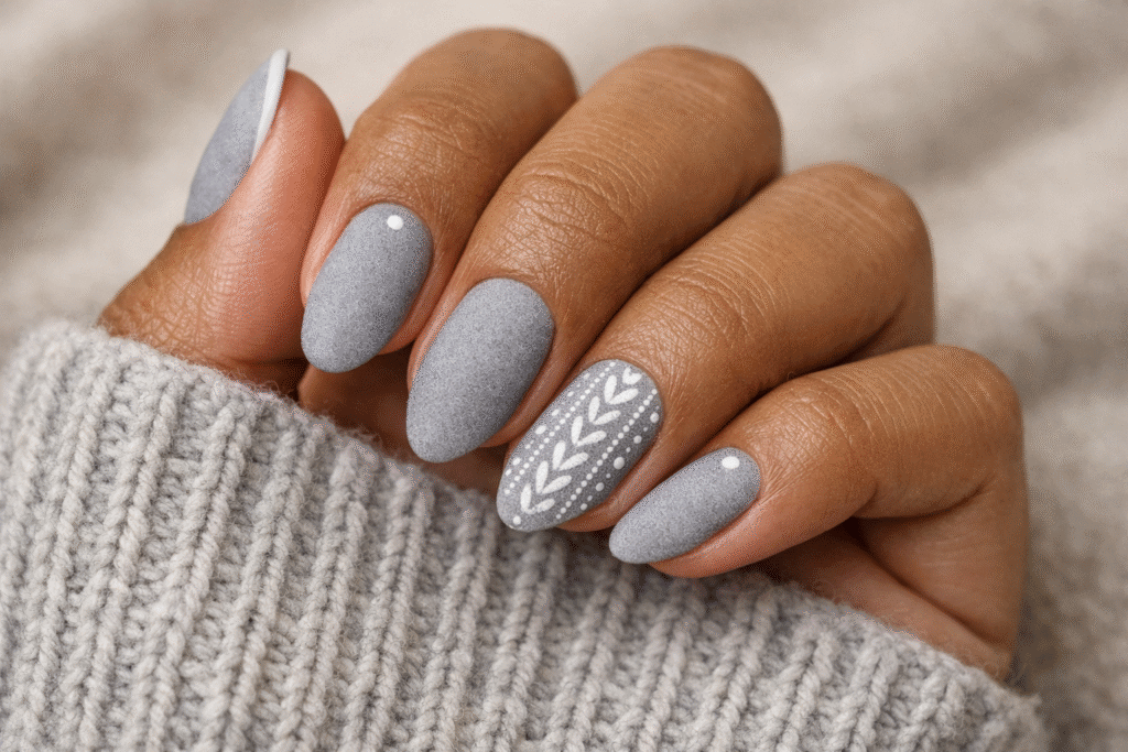 Heather Gray Nails