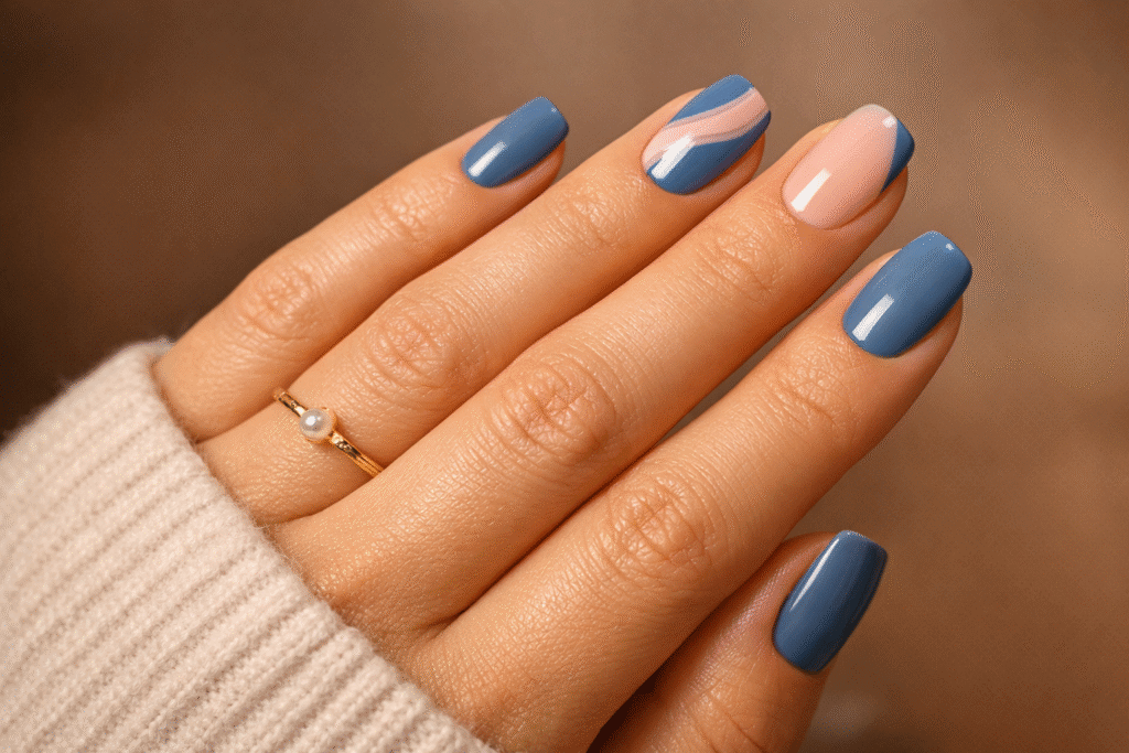 Jet Gray Nail Design