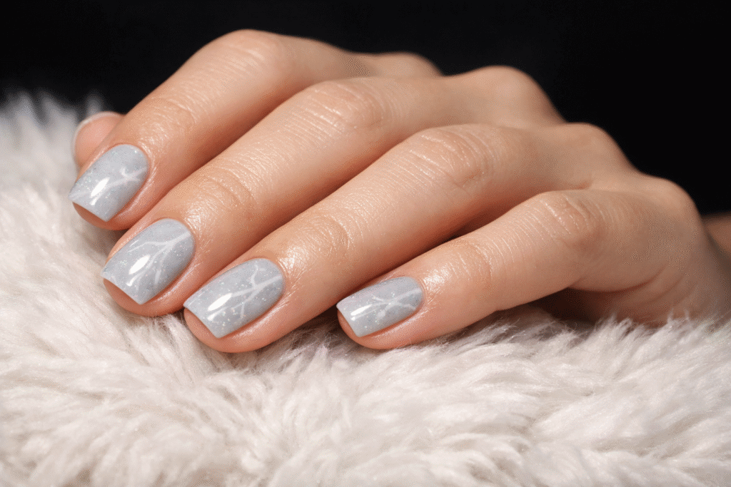 Marble Gray Nail Art Design