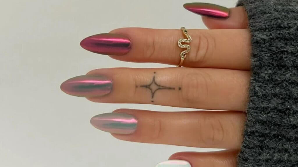 Multi Colour Chrome Nails