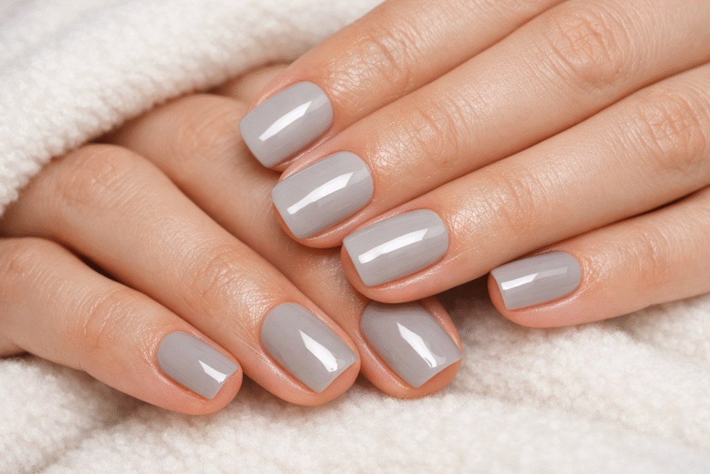 Nude Gray Nail Design