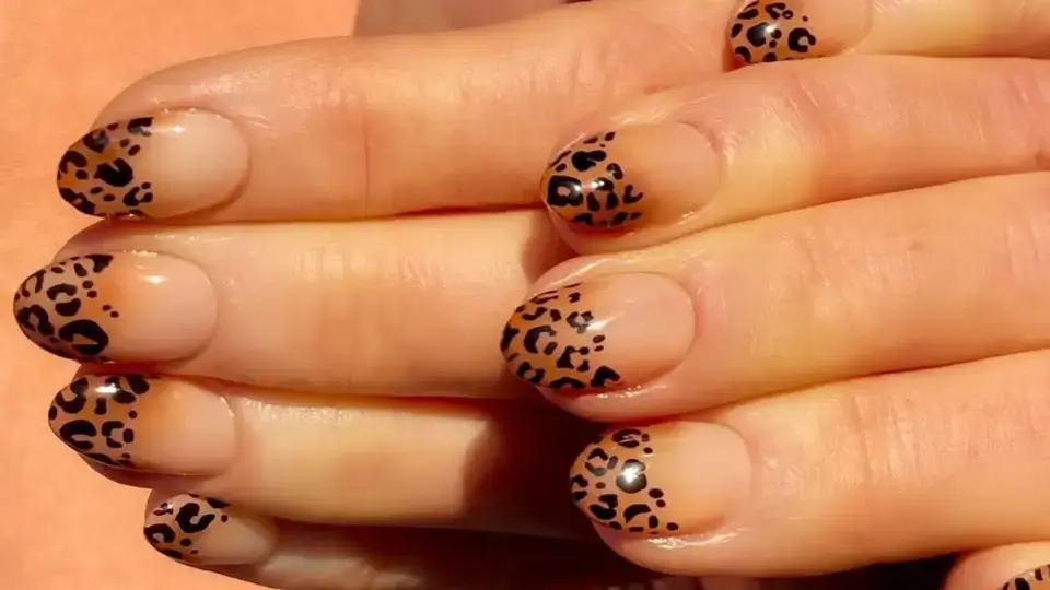 Animal Print French Tips