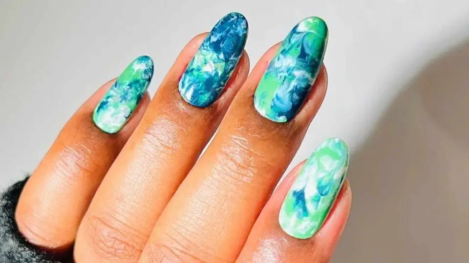 Blue and White Marble Swirls