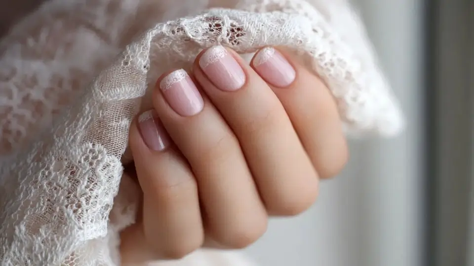Blush Micro Tips on Short Nails