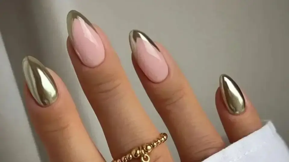 Chrome French Tip Nails
