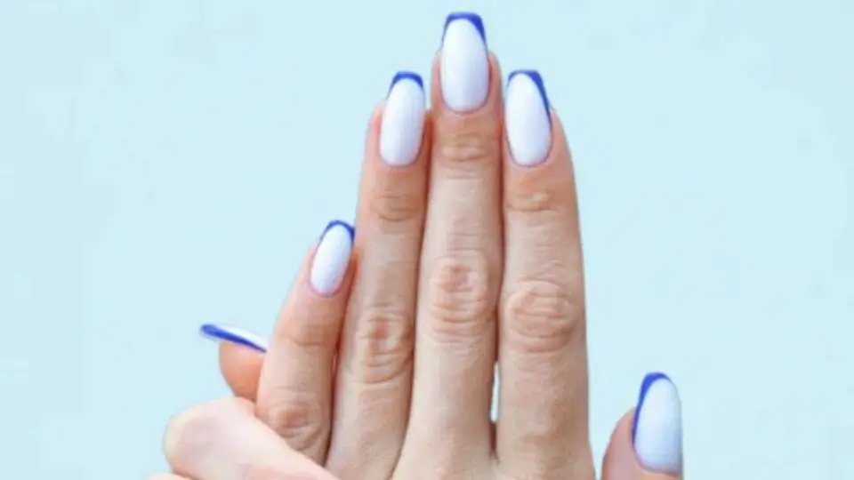 Classic Blue and White French Tips