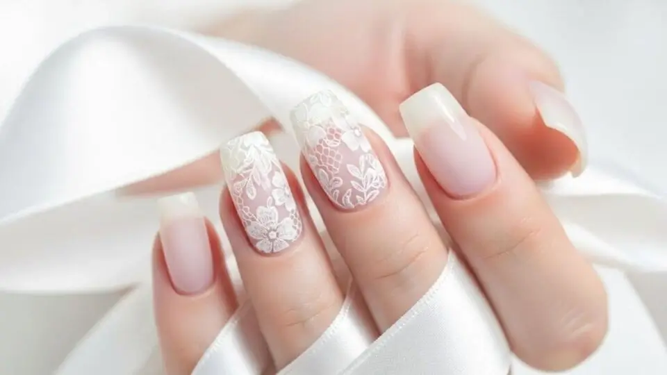 Lace Wedding Nails (1)
