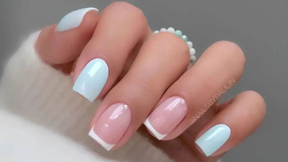 Light Blue & White