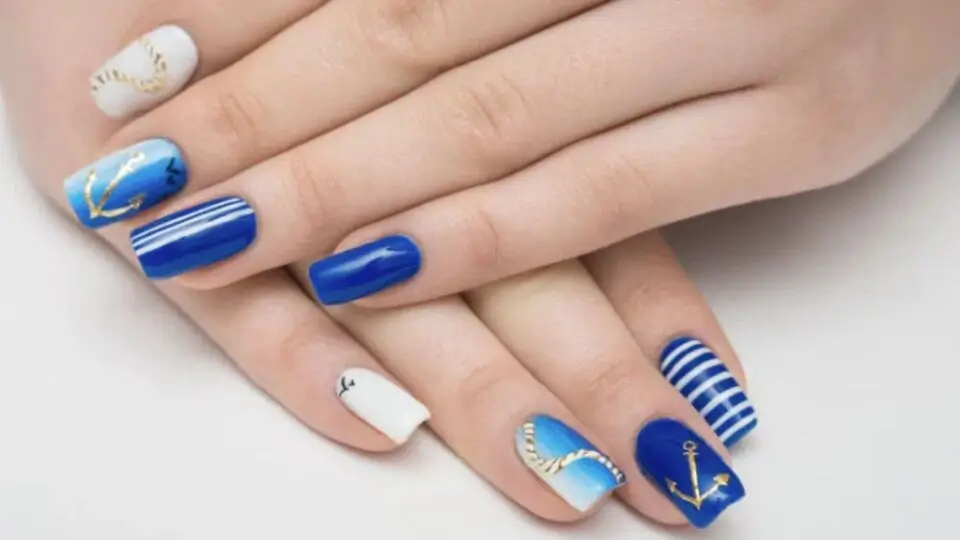 Navy Blue and White Stripes