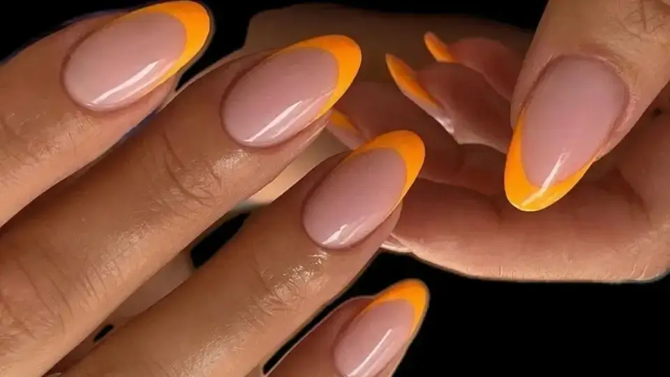 Orange French Tip Nails
