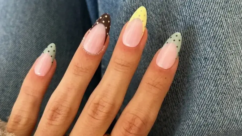 Pastel Tips with Polka Dots