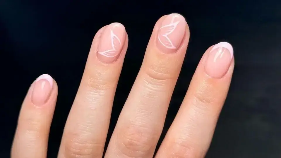 Pink Butterfly Nails