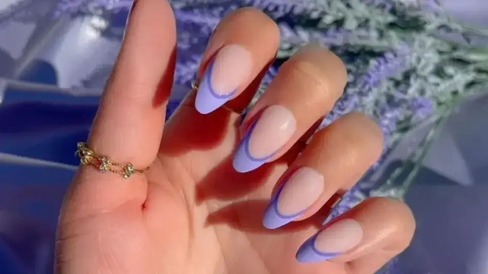 Purple French Manicure