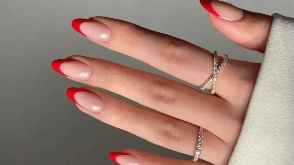 Red French Tip Nails
