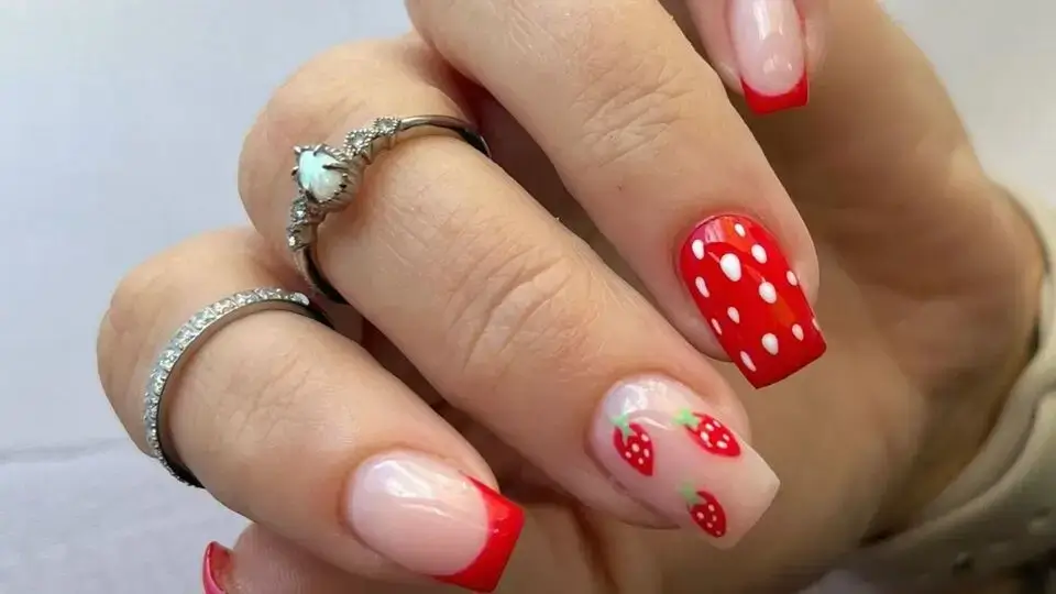 Strawberries and Cream Nails