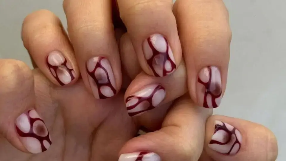 Maroon Nail Art