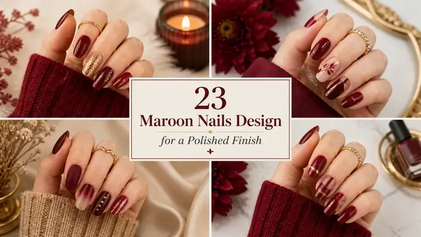Maroon Nails