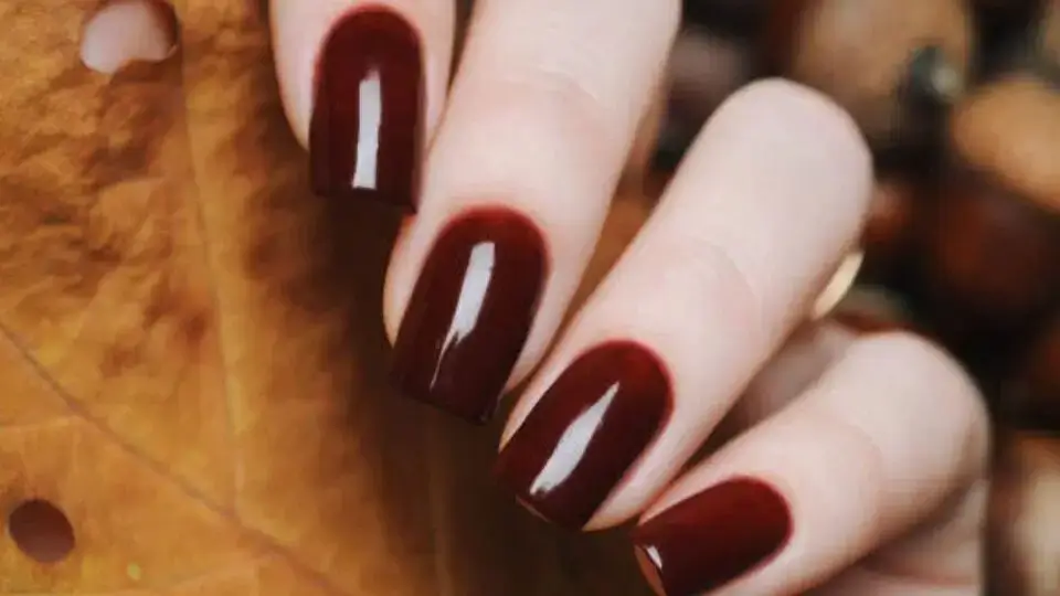 Maroon and Brown Nails