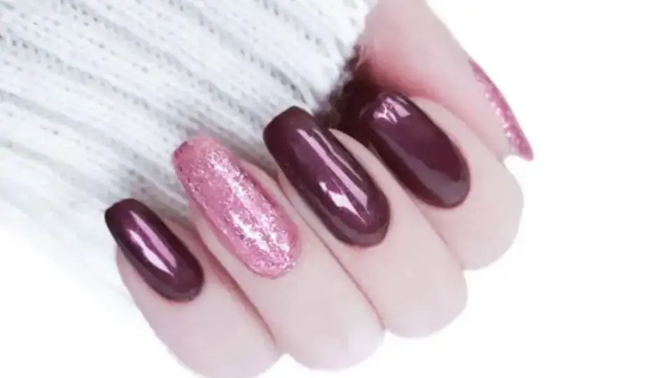 Maroon and Purple Nails