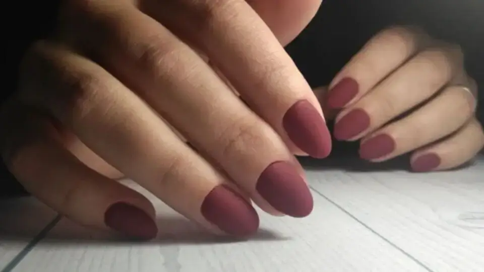 Matte Maroon Nails