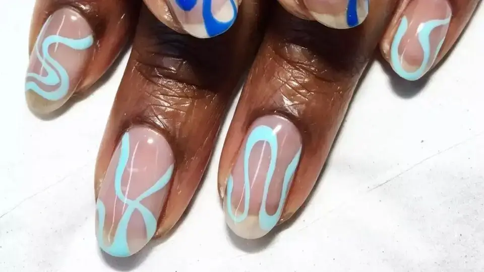 Royal Blue Curvy Lines