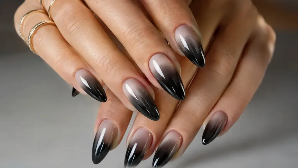 Almond Black Nail Designs