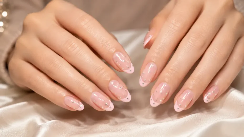 Baby Pink Heart Tips