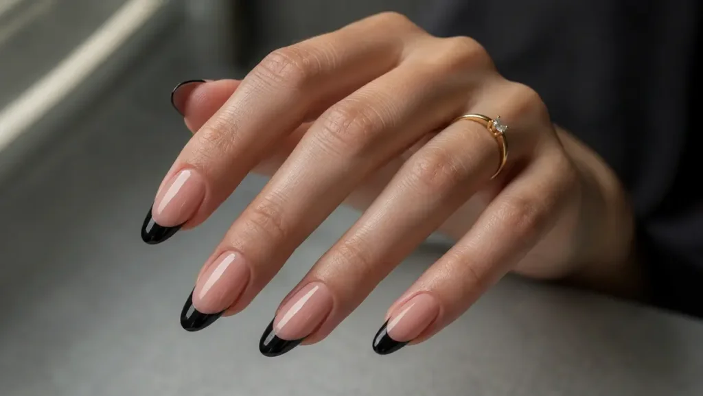 Black French Manicure