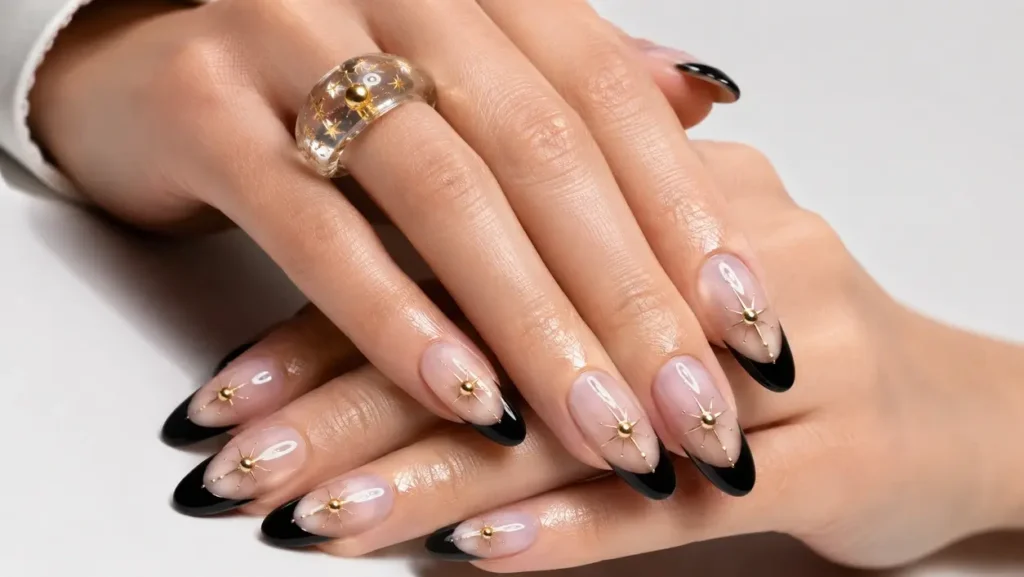 Black & Gold Nails