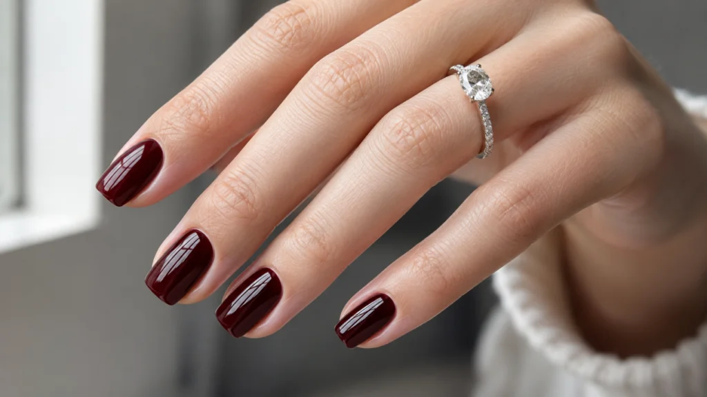 Burgundy Nail Design