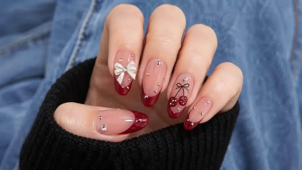 Cherry Statement Nails