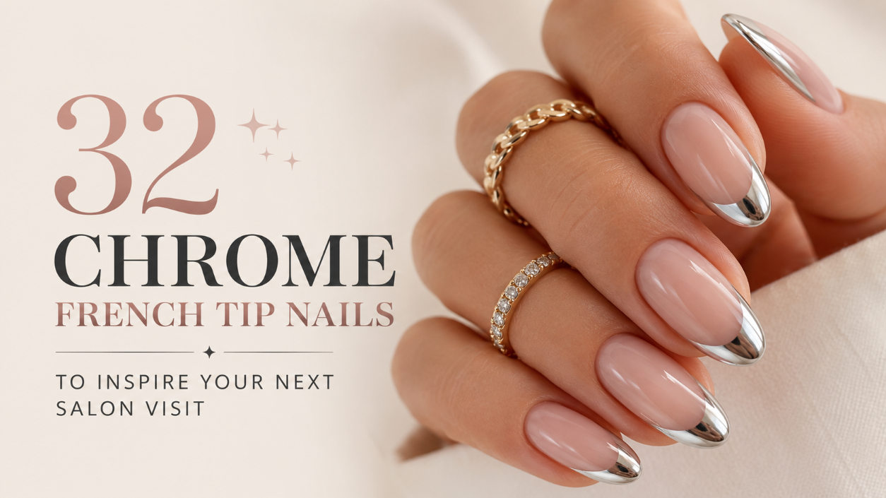 Chrome French Tip Nails
