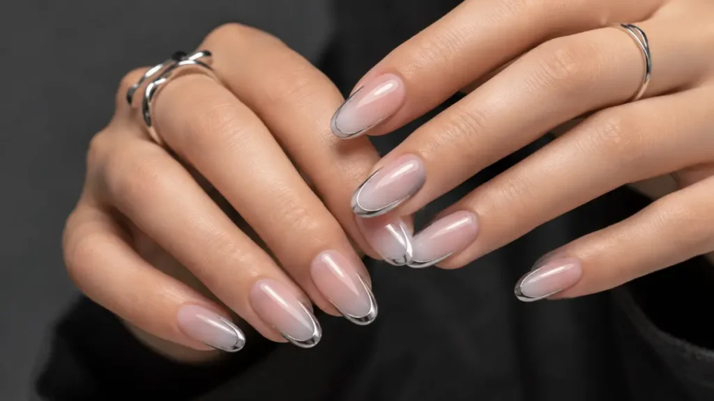 Chrome Pink Ombre Nails