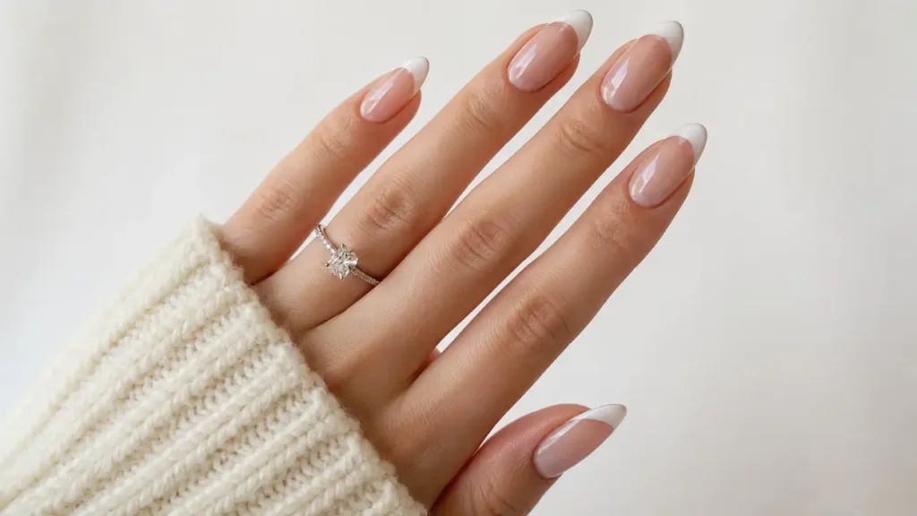 Classic Almond French Manicure