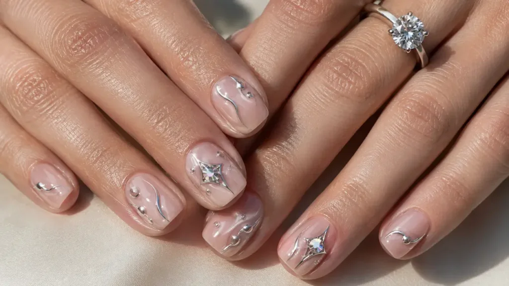 Edgy Chrome Nail Art